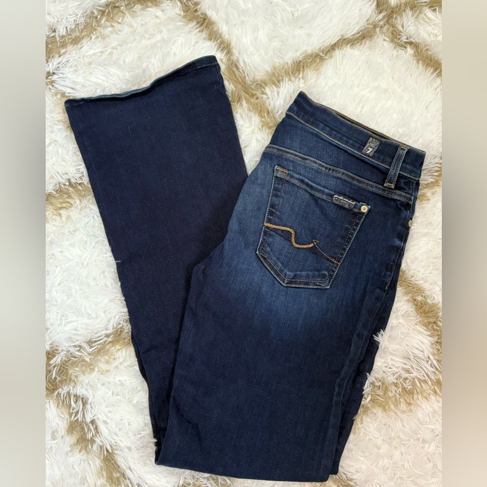 7 For All Mankind Dark Indigo Boot Cut Jeans